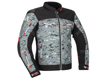 bunda textilní MARTYNAS nepromokavá pánská šedá/černá/červená